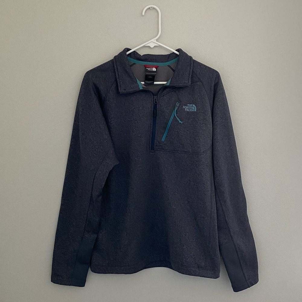 Men's The North Face Gray Quarter Zip Pullover Size Medium